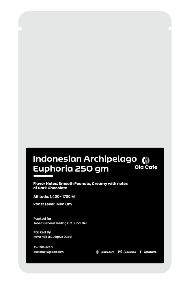 OLA CAFE Indonesian Archipelago Euphoria 250G - Smooth Peanuts, Creamy with Notes of Dark Chocolate